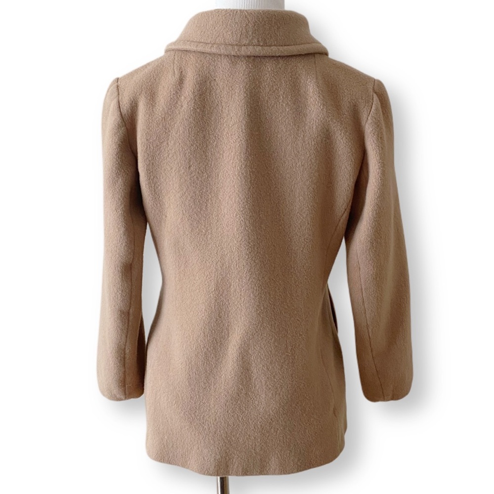 Neiman Marcus, Women’s Small, Vintage 70s Tan Wool Pea Coat with Copper Lining - Picture 6 of 9